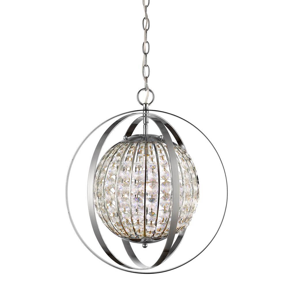 Acclaim Lighting Olivia 1-Light Polished Nickel Crystal Globe Pendant