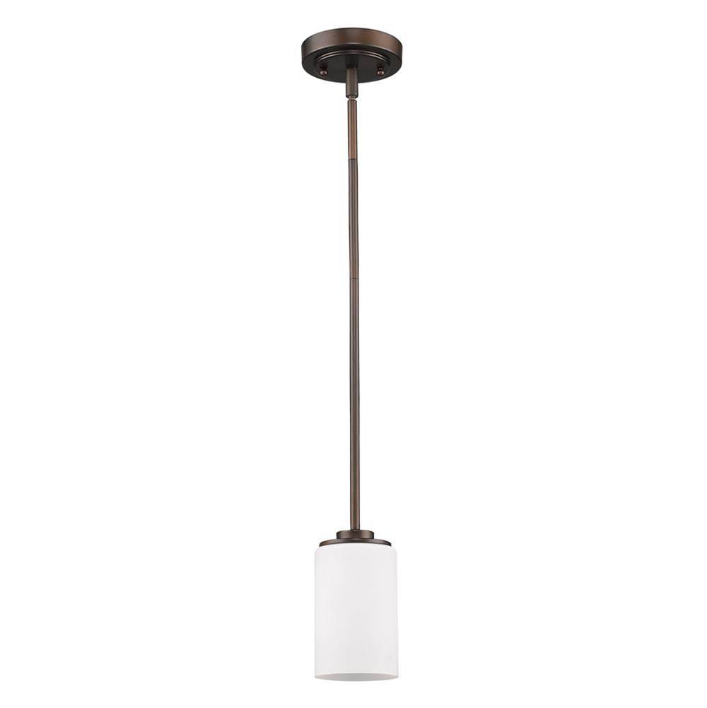 Acclaim Lighting Addison 1-Light Oil-Rubbed Bronze Pendant With Etched Glass Shade