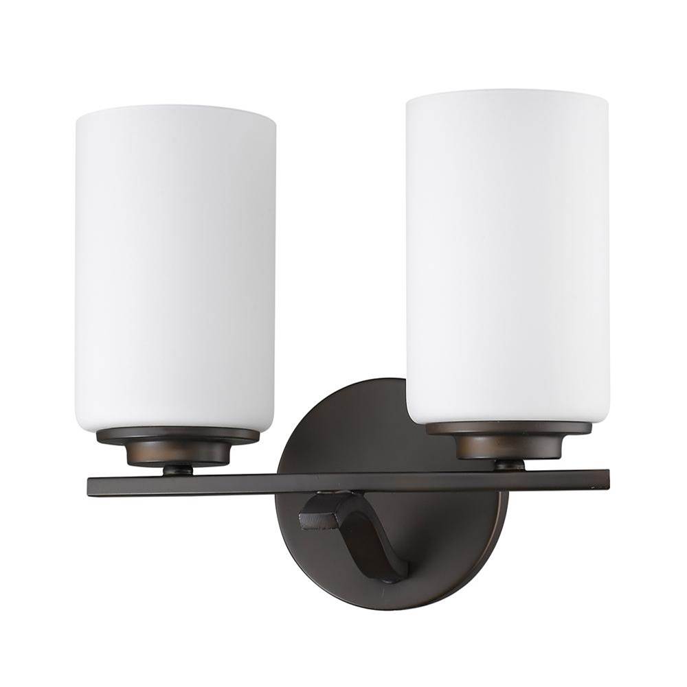 Acclaim Lighting Poydras 2-Light Oil-Rubbed Bronze Vanity Light With Etched Glass Shades