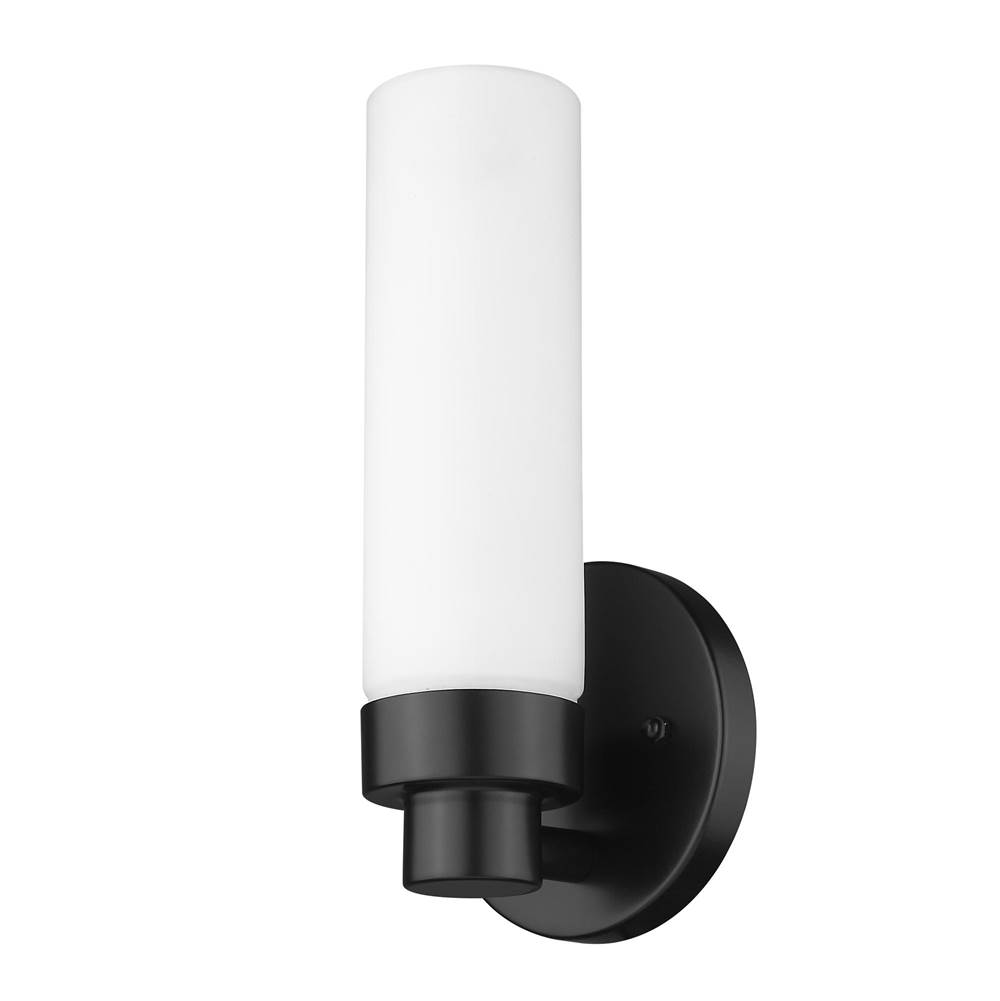 Acclaim Lighting Valmont 1-Light Matte Black Sconce With Etched Glass