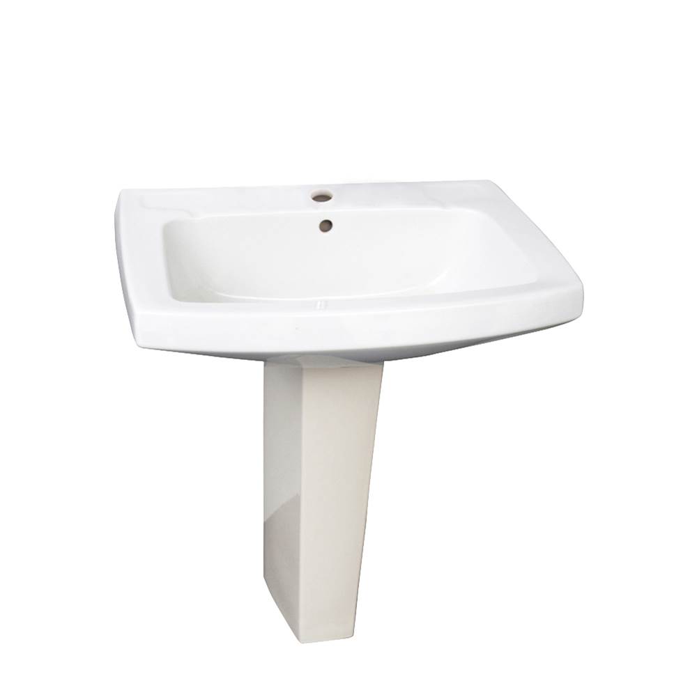 Barclay Galaxy 28'' Ped Lav - White1 Faucet Hole