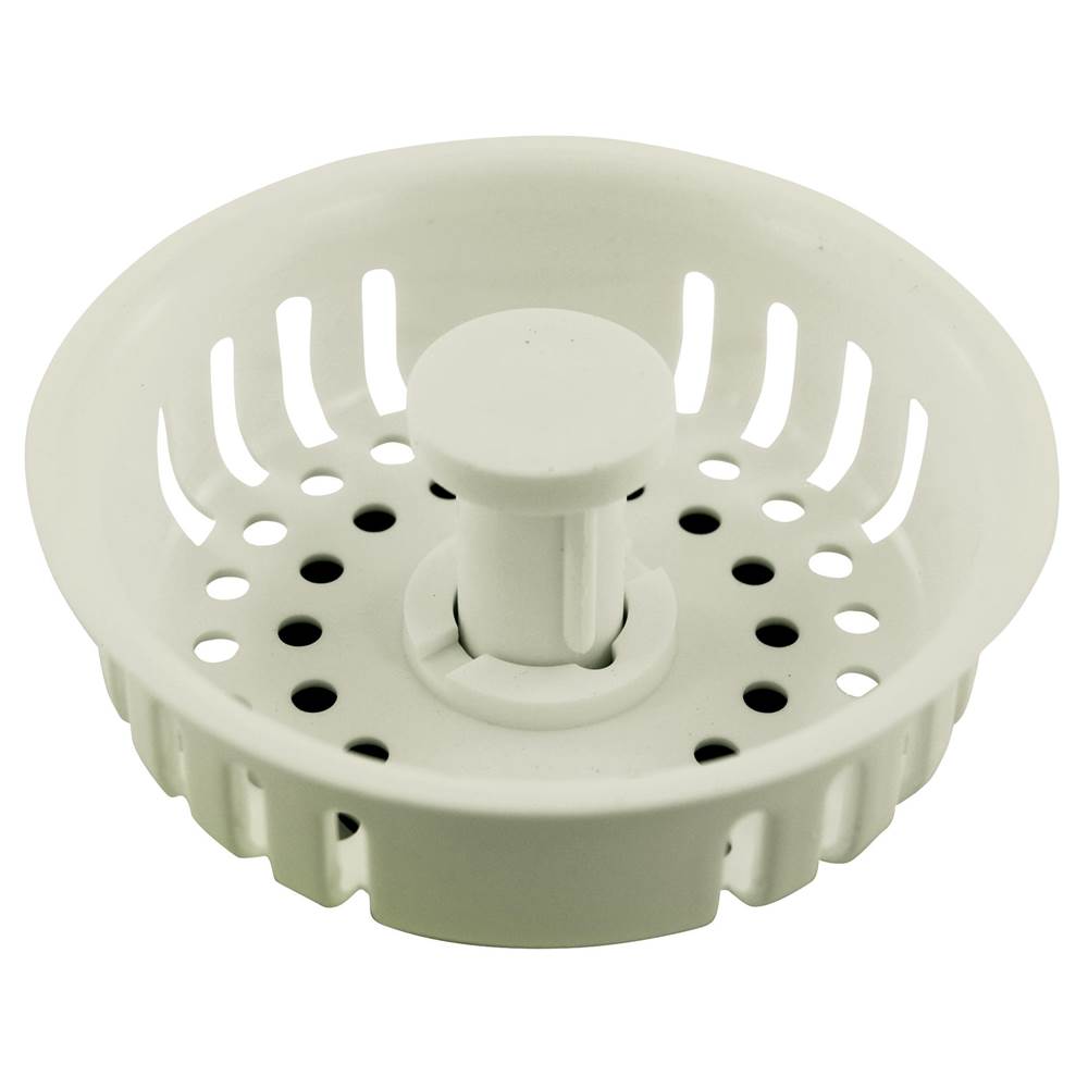 Braxton Harris Adjustable Post Replacement Basket Strainer- White Celcon (Plastic)