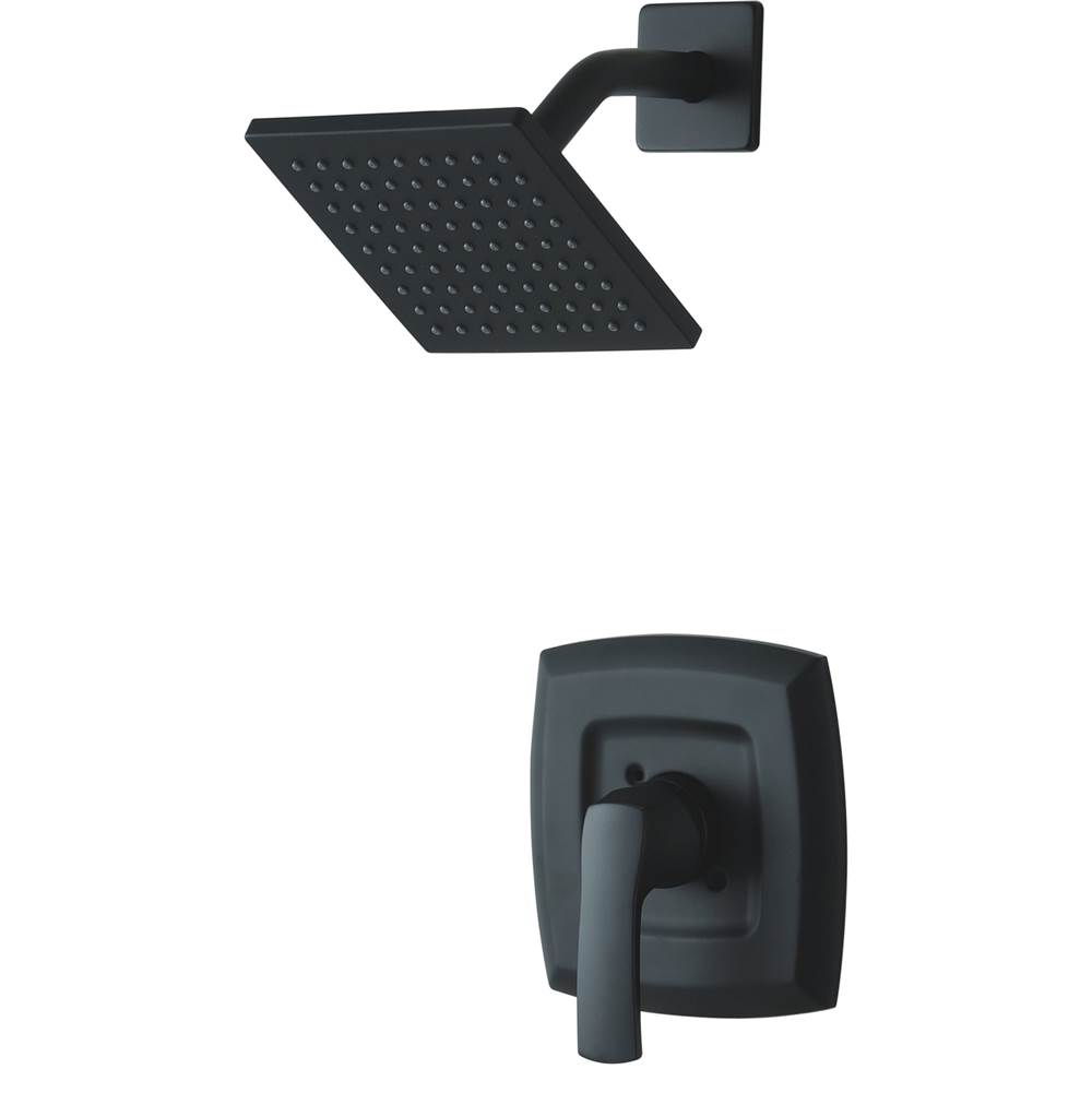 Compass Manufacturing Cardania Matte Black Contractor Single Function Shower Only, Trim Pack