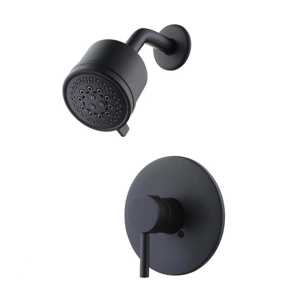 Compass Manufacturing Casmir Matte Black Contractor Single Function Shower Only, Trim Pack