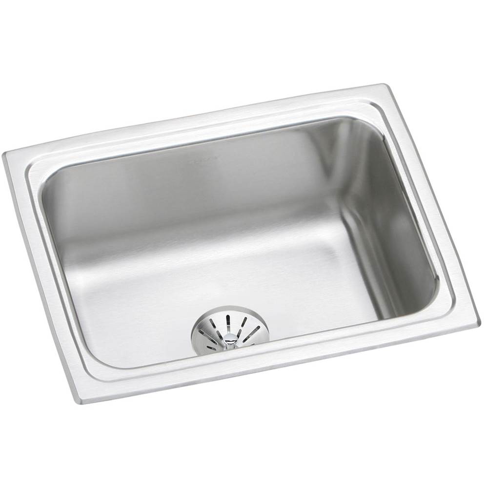 Elkay Lustertone Classic Stainless Steel 25'' x 19-1/2'' x 10-1/8'', Single Bowl Drop-in Sink with Perfect Drain