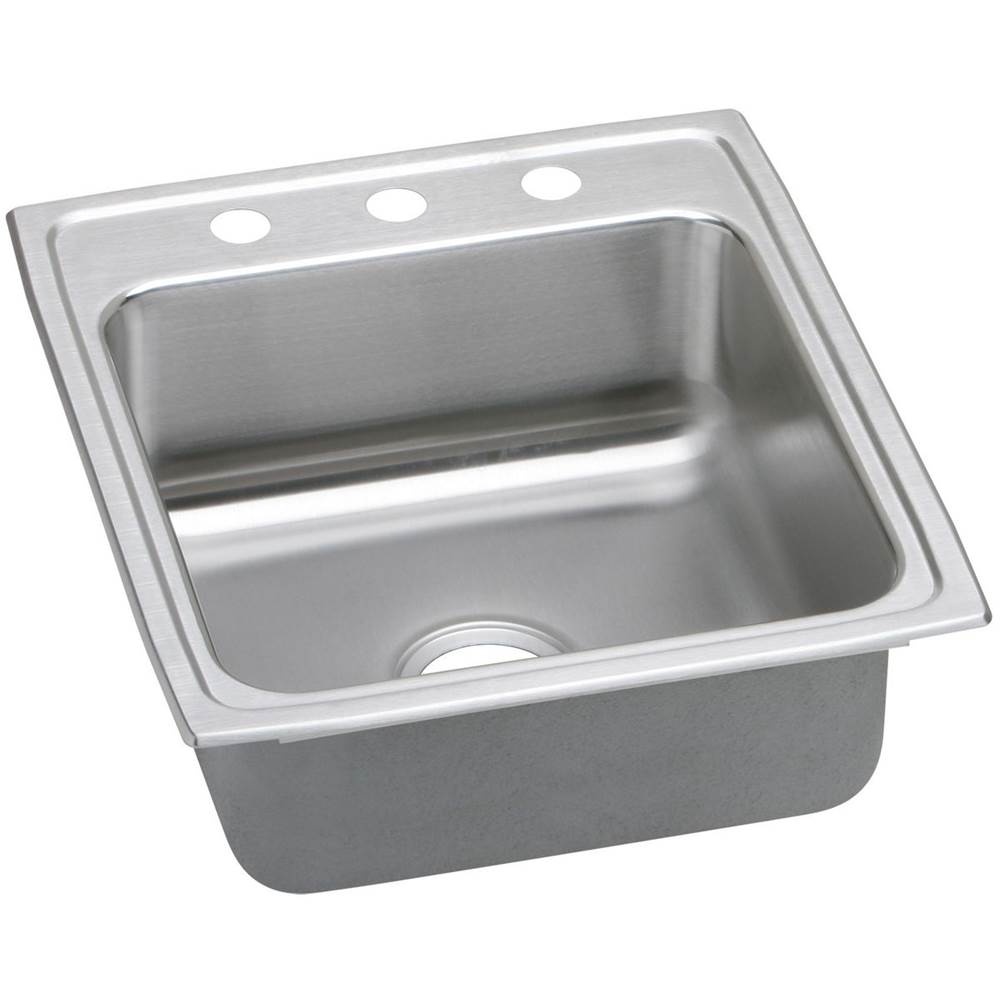 Elkay Lustertone Classic Stainless Steel 19-1/2'' x 22'' x 7-5/8'', Single Bowl Drop-in Sink with Quick-clip