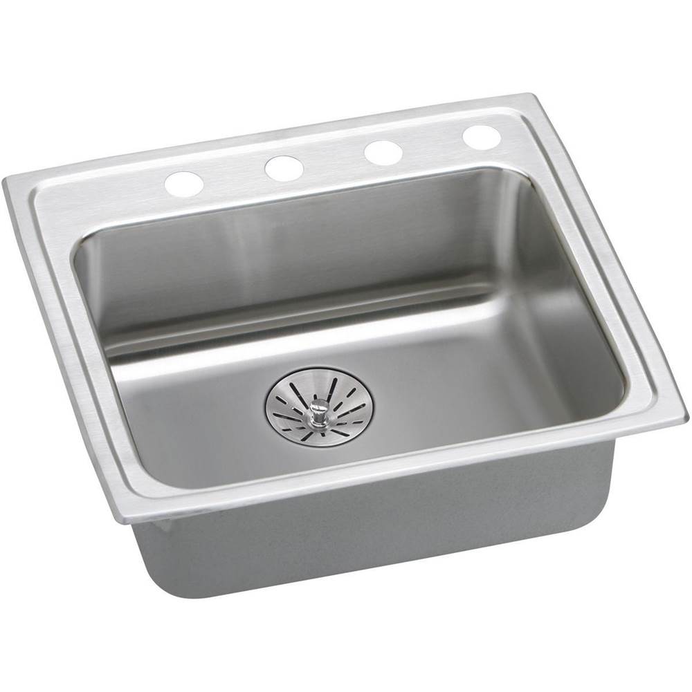 Elkay Lustertone Classic Stainless Steel 25'' x 21-1/4'' x 6-1/2'', Single Bowl Drop-in ADA Sink with Perfect Drain