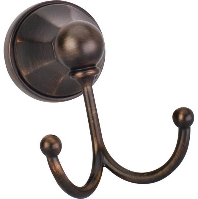 Hardware Resources Newbury Brushed Oil Rubbed Bronze Double Robe Hook - Retail Packaged