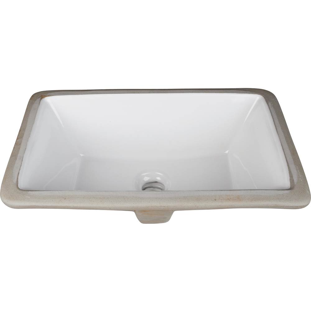 Hardware Resources 16'' L x 9-7/8'' W White Rectangle Undermount Porcelain Bathroom Sink With Overflow
