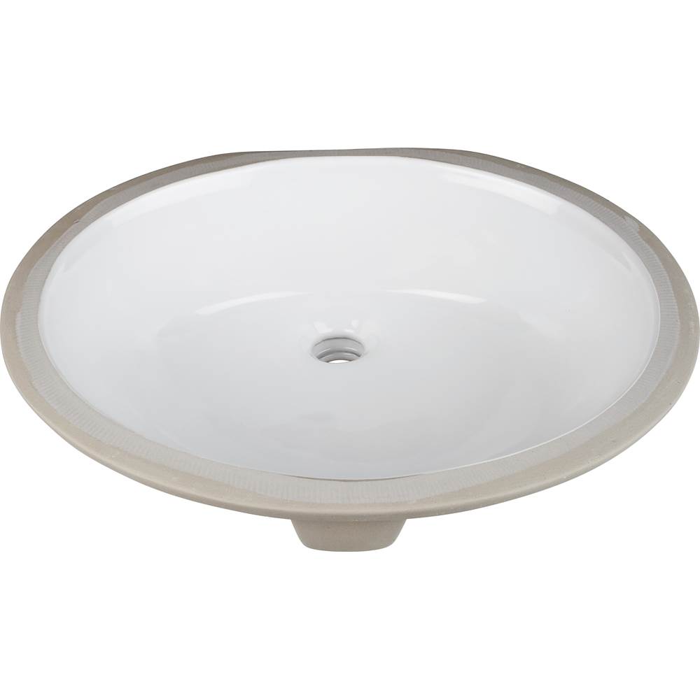 Hardware Resources 17-3/8'' x 14-1/4'' White Oval Undermount Porcelain Bathroom Sink With Overflow