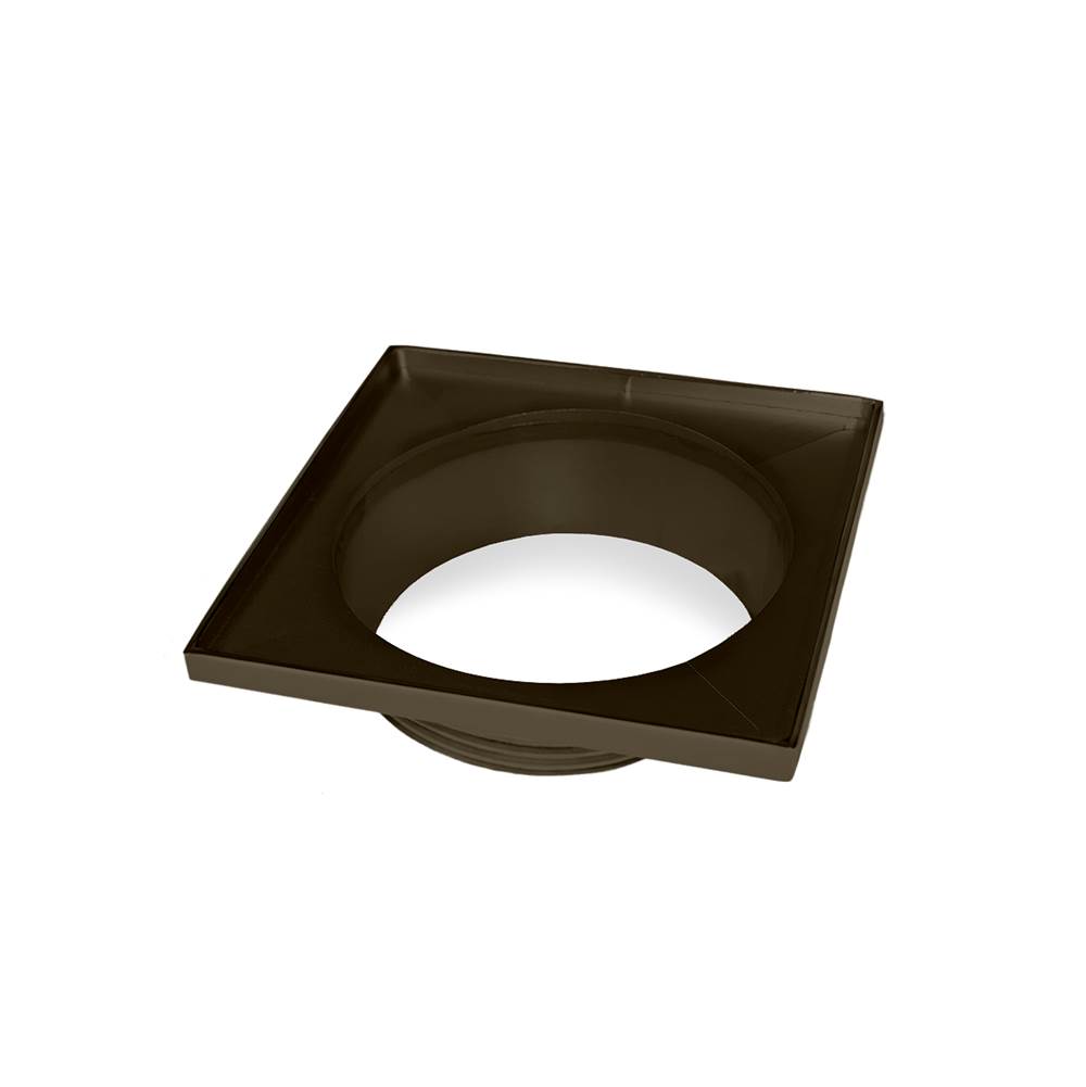 Infinity Drain 5'' x 5'' Stainless Steel 4” Throat only in Oil Rubbed Bronze