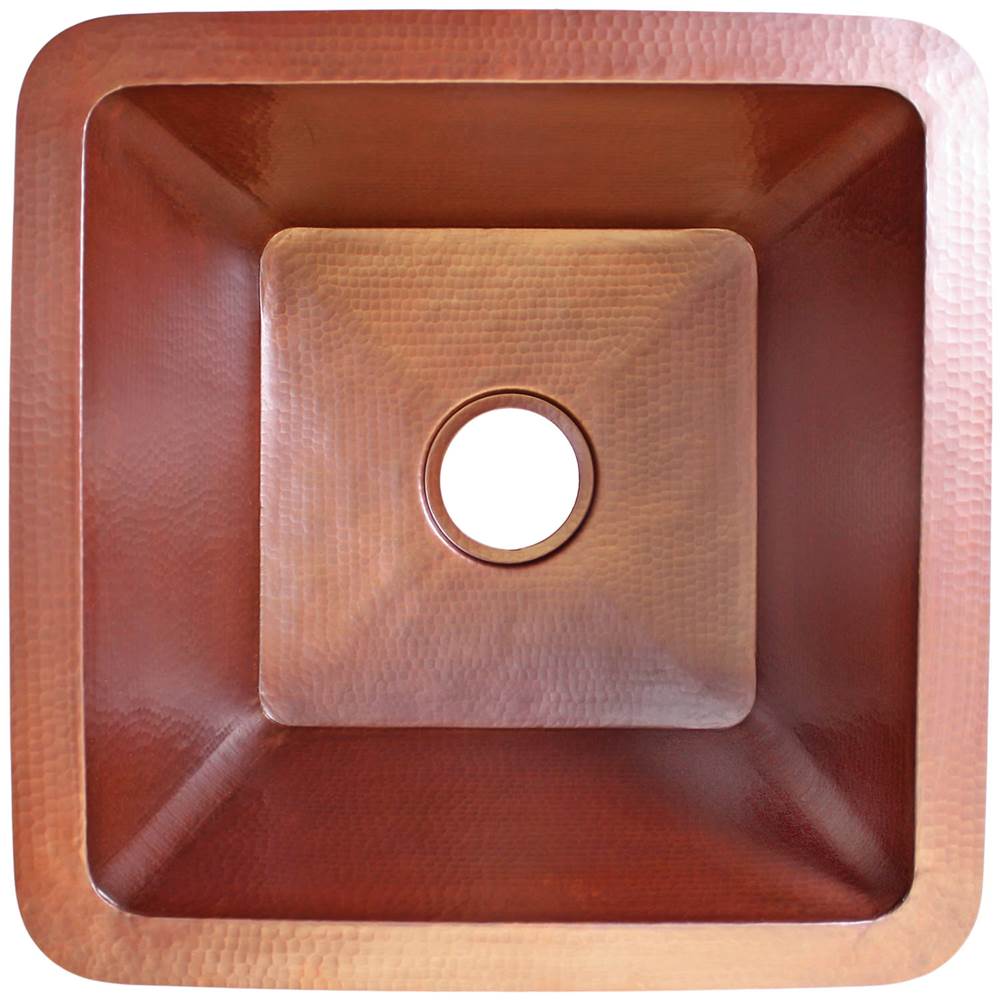 Linkasink Hammered Large Square with 3.5'' drain opening