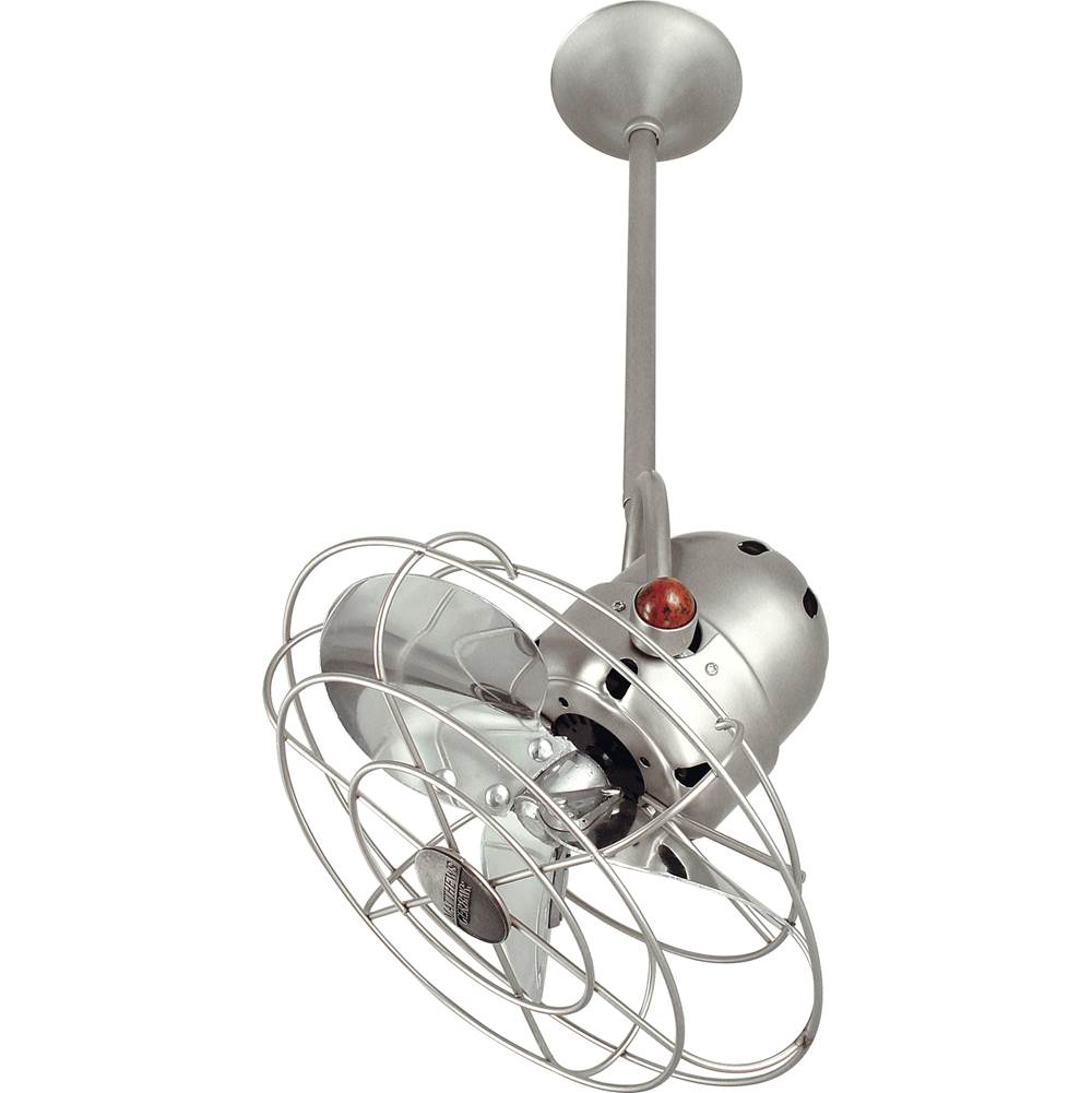 Matthews Fan Company Bianca Direcional ceiling fan in Brushed Nickel finish with metal blades for damp locations.