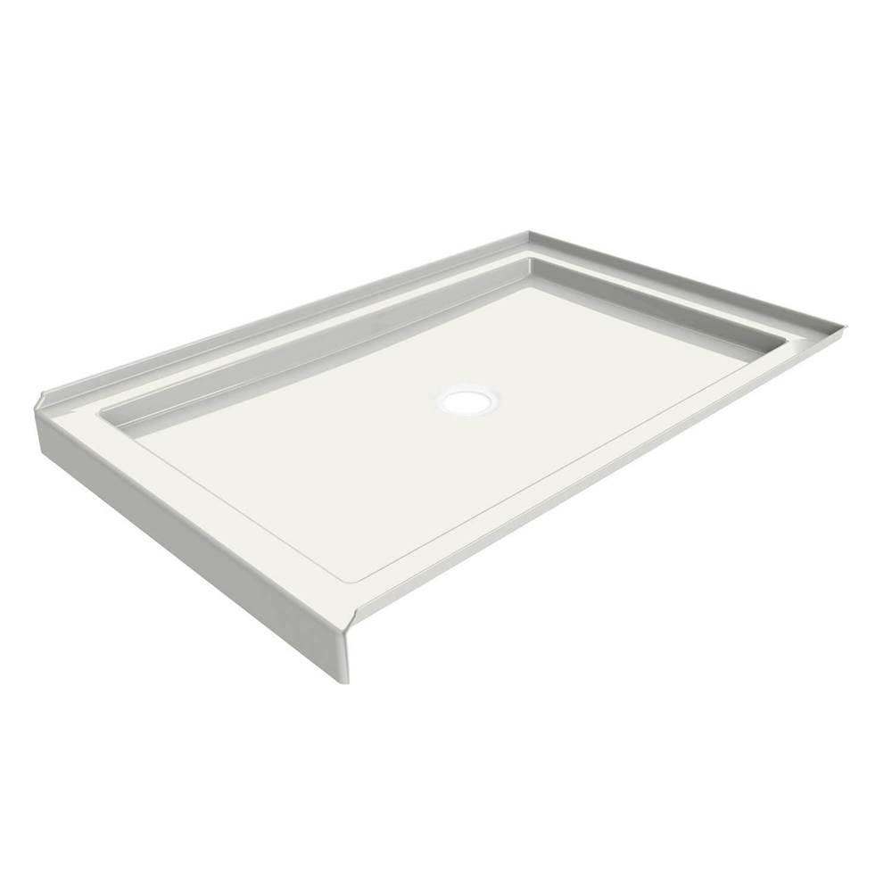Maax B3Round 4832 Acrylic Alcove Deep Shower Base in White with Center Drain
