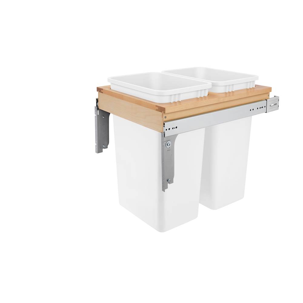 Rev-A-Shelf Wood Top Mount Pull Out Double Trash/Waste Container For Full Height Cabinets