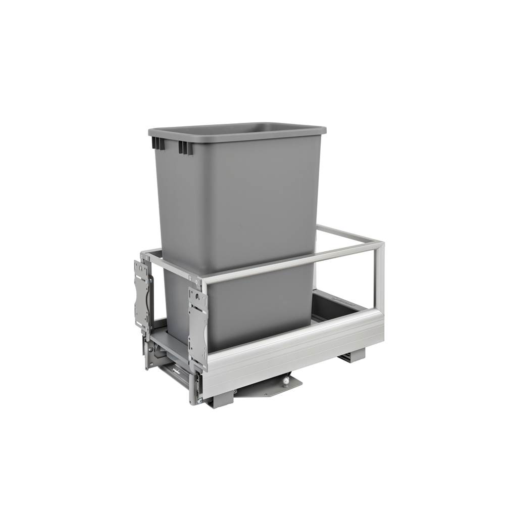 Rev-A-Shelf Aluminum Pull Out Trash/Waste Container for Full Height Cabinet with Soft Open/Close