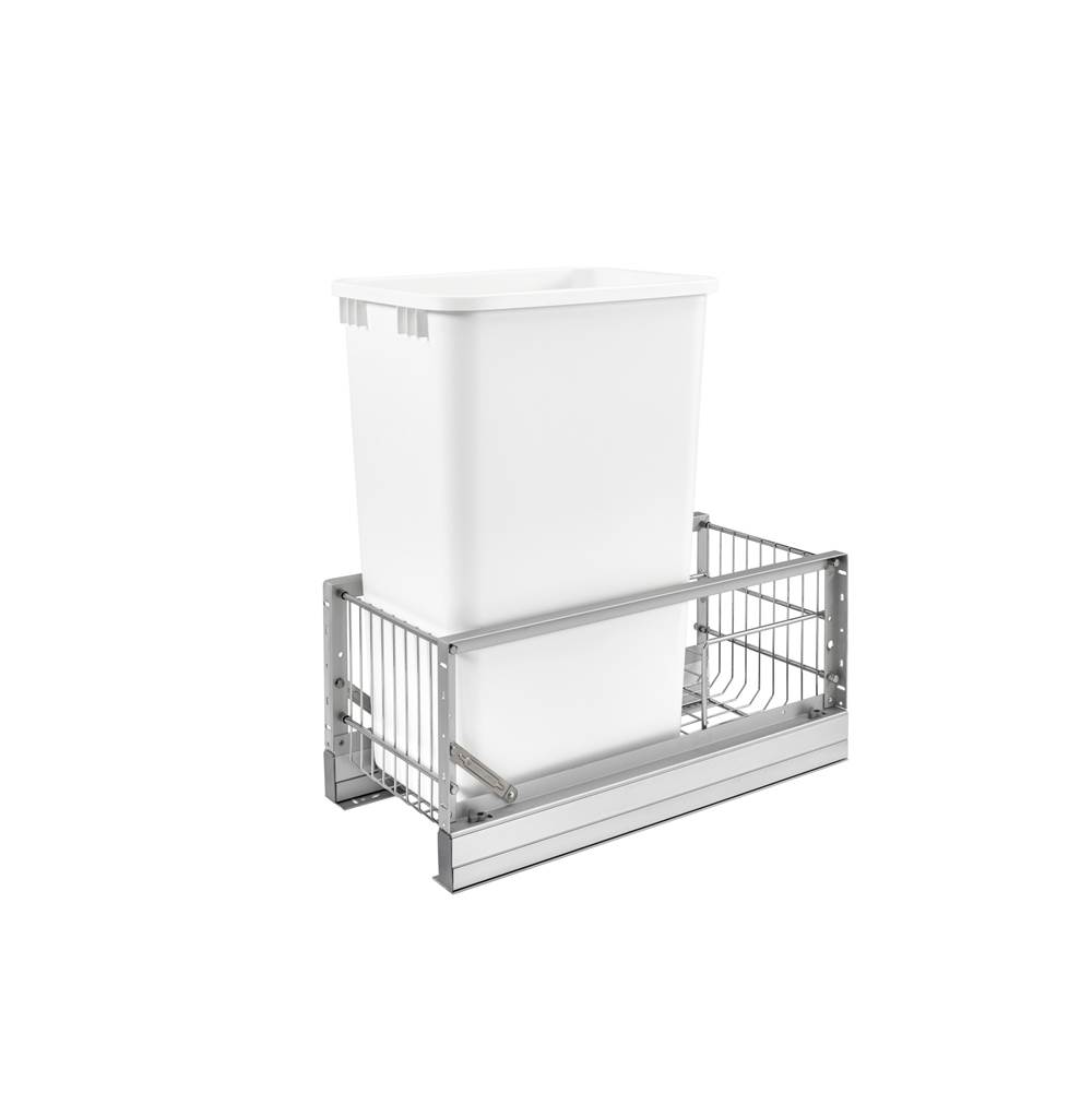 Rev-A-Shelf Aluminum Pull Out Trash/Waste Container for Full Height Cabinets w/Soft Close