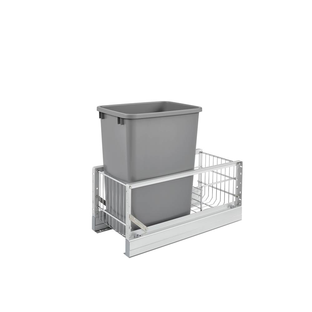 Rev-A-Shelf Aluminum Pull Out Trash/Waste Container w/Soft Close
