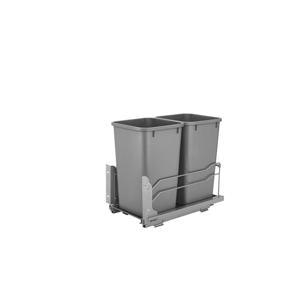 Rev-A-Shelf Steel Bottom Mount Double Pull Out Waste/Trash Container w/Soft Close