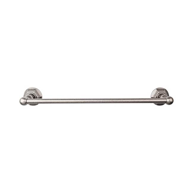 Top Knobs Edwardian Bath Towel Bar 18 Inch Single - Hex Backplate Antique Pewter