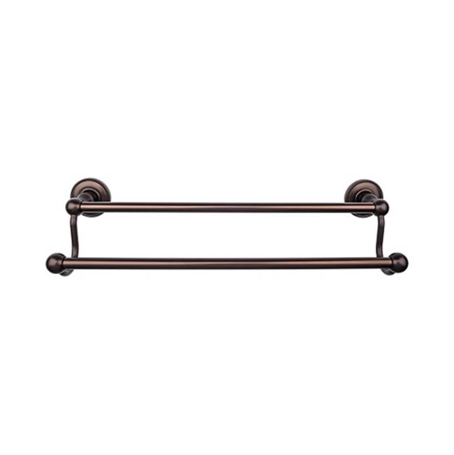 Top Knobs Edwardian Bath Towel Bar 18 In. Double - Beaded Bplate Oil Rubbed Bronze