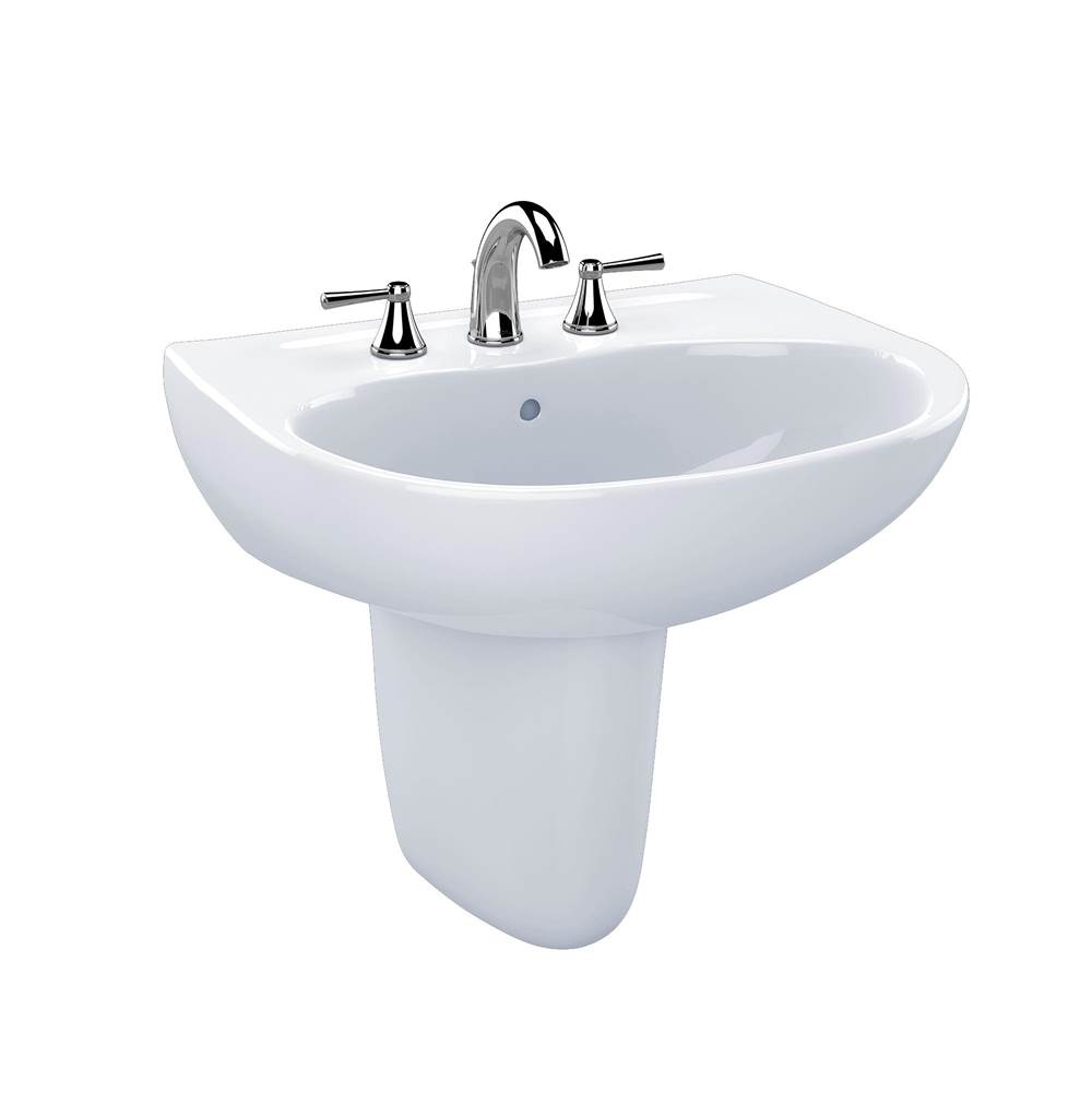 TOTO Toto® Supreme® Oval Wall-Mount Bathroom Sink With Cefiontect And Shroud For 4 Inch Center Faucets, Cotton White
