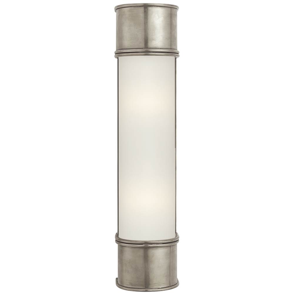 Visual Comfort Signature Collection Oxford 18'' Bath Sconce in Antique Nickel with Frosted Glass