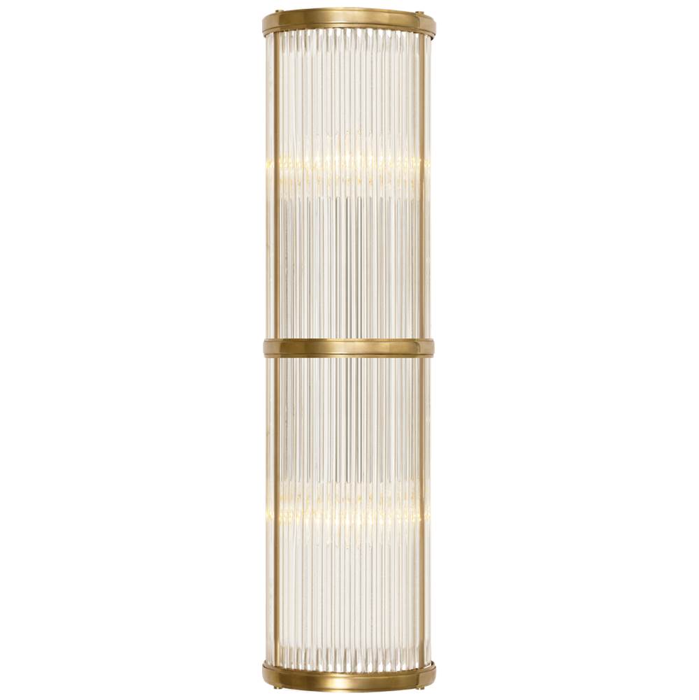 Visual Comfort Signature Collection Allen Medium Linear Sconce in Natural Brass and Glass Rods