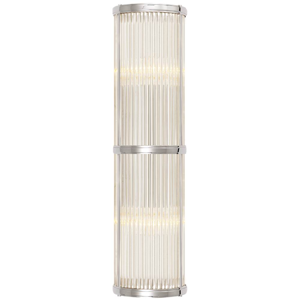 Visual Comfort Signature Collection Allen Medium Linear Sconce in Polished Nickel and Glass Rods