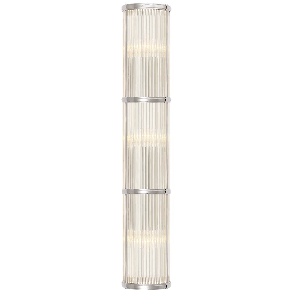 Visual Comfort Signature Collection Allen Large Linear Sconce in Polished Nickel and Glass Rods