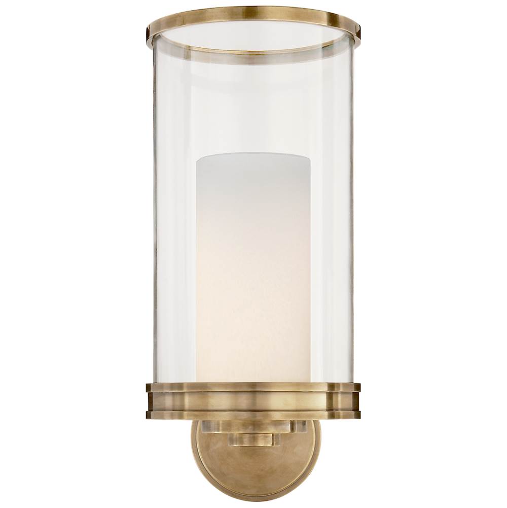 Visual Comfort Signature Collection Modern Hurricane Sconce in Natural Brass