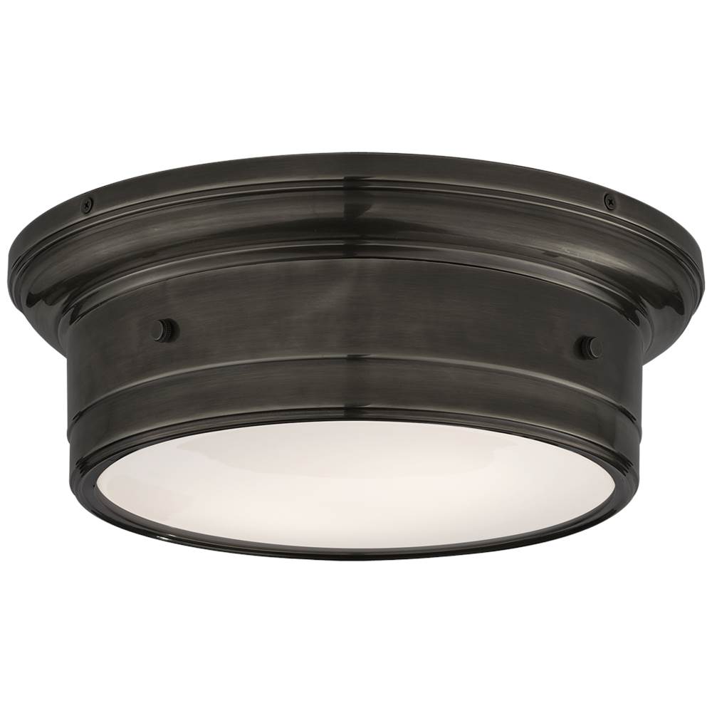 Visual Comfort Signature Collection Siena Small Flush Mount in Bronze with White Glass